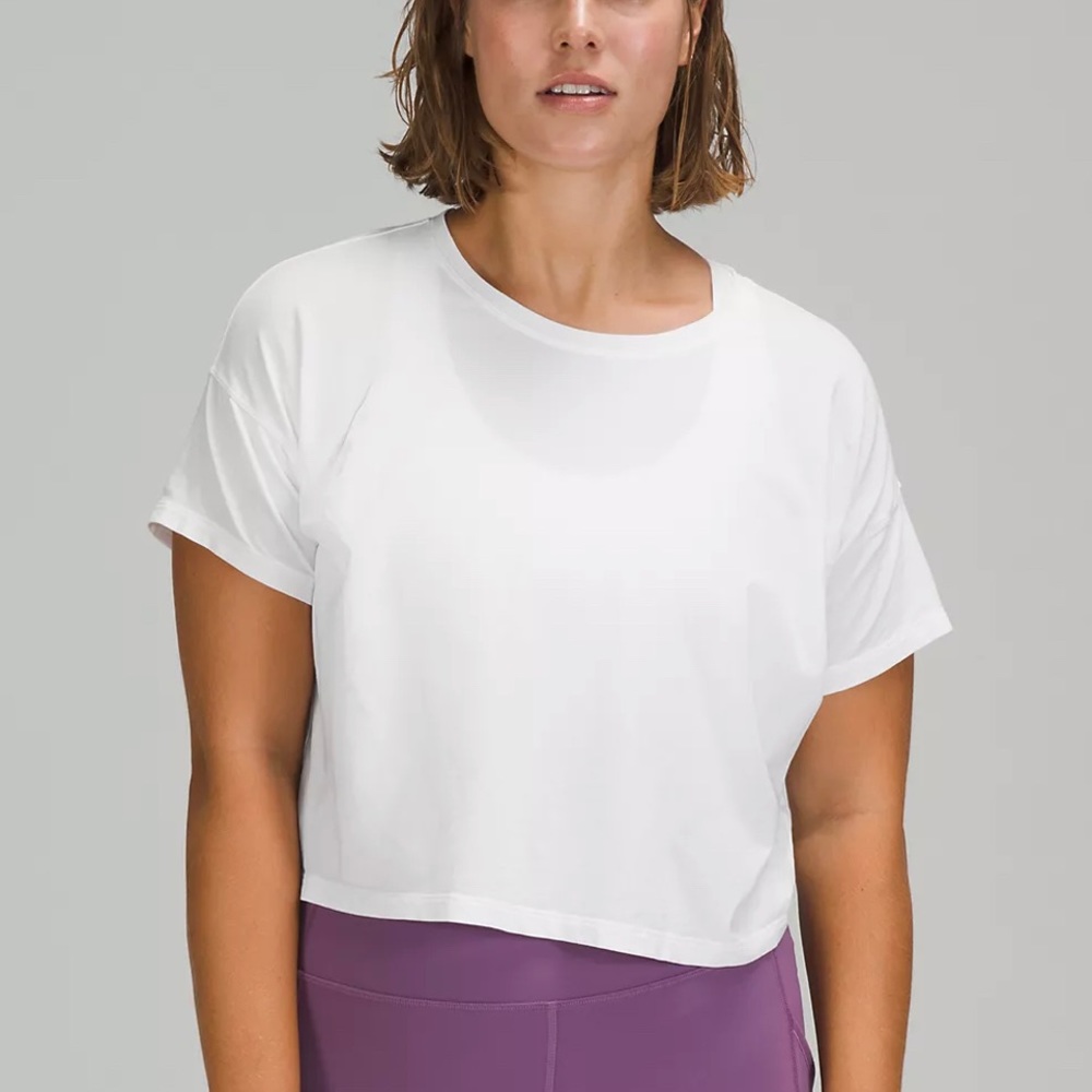 Lululemon Cates Cropped Tshirt White Size 8